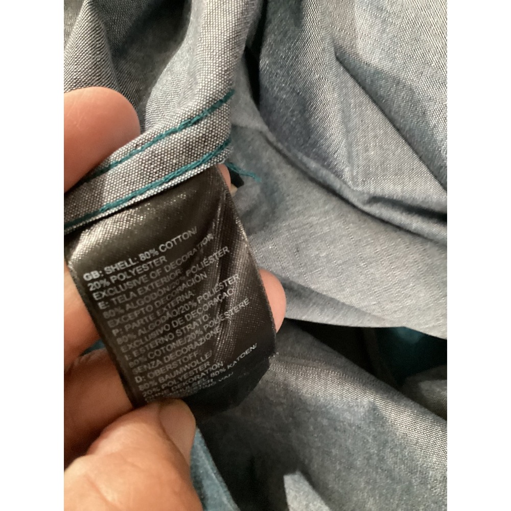 The North‎ Face Mens XL Long Sleeve Button Up Casual Shirt Teal Blue - Picture 6 of 7
